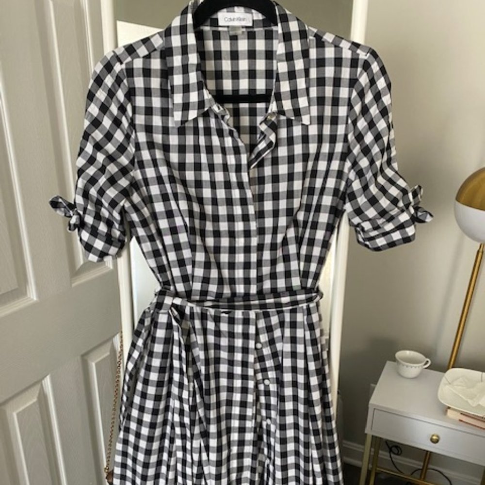 Calvin Klein Gingham Dress, Sz 8